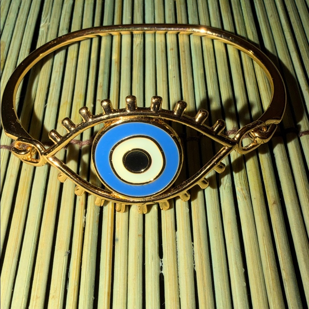 Gold Evil Eye Necklace and Bracelet/Ring Set - Picture 7 of 10